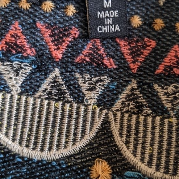 C. Luce Shirt Medium Anthropologie Fringe Shirt, Blue - Picture 5 of 6